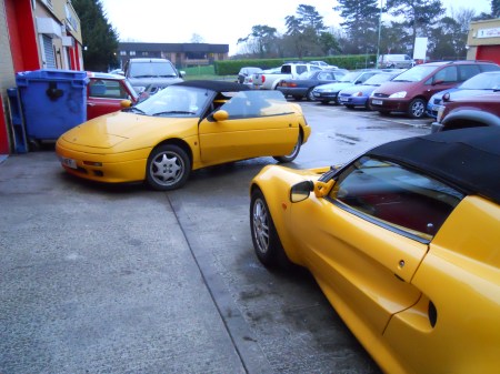 A Yellow Elan and a Yellow Elise