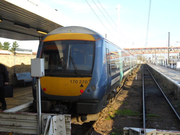 The First Ipswich-Cambridge Class 170 at Cambridge