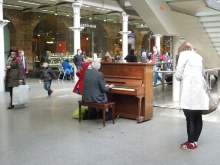 Piano And Pianist At St. Pancras Station