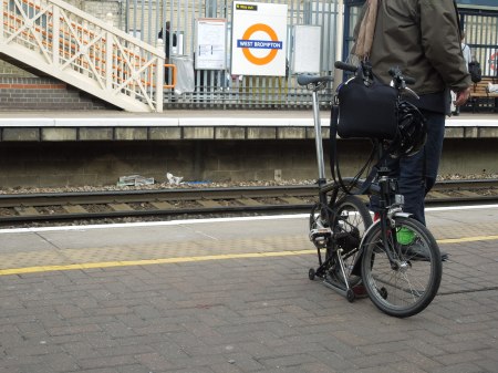 A Brompton Bicycle At West Brompton