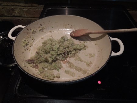 Cooking The Onion, Celery And Spices