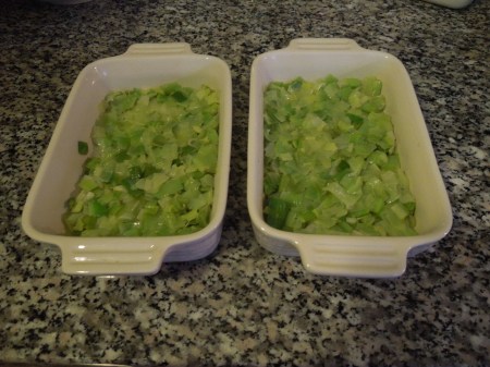 Leeks In Le Creuset Dishes