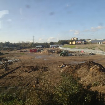 A Freight Train Waiting On The Bacon Factory Curve