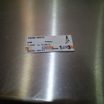 My Second Paris Transport Day Ticket