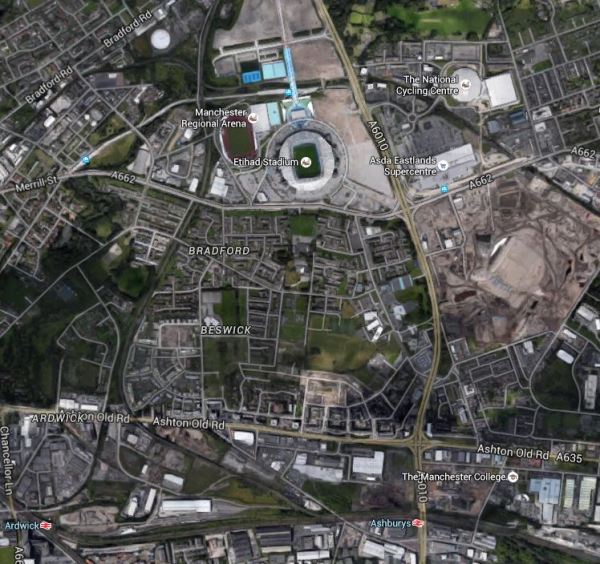 Ashburys And Etihad Stadium