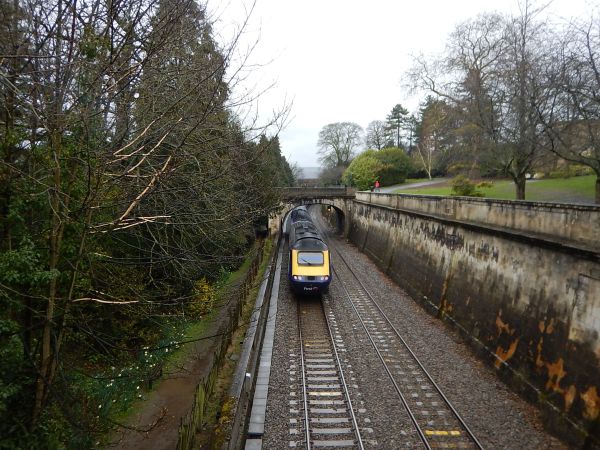 An InterCity 125 Passes Through Sydney Gardens