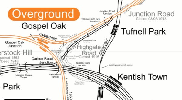 Lines Around Gospel Oak And Kentish Town Stations