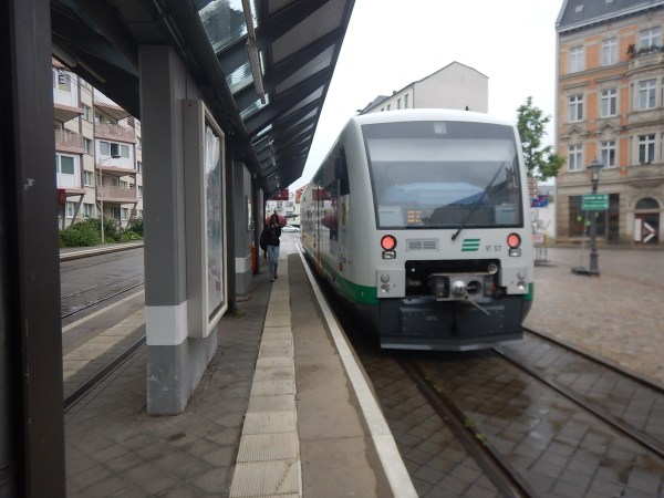 Arrival At Zwickau Zentrum Tram/Train Stop