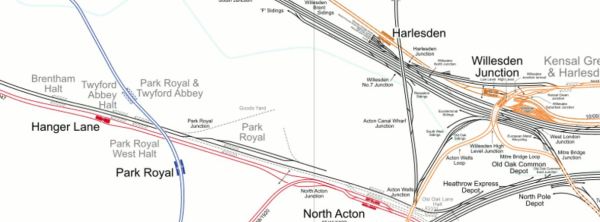 Old Oak Common Station And The Acton-Northolt Line