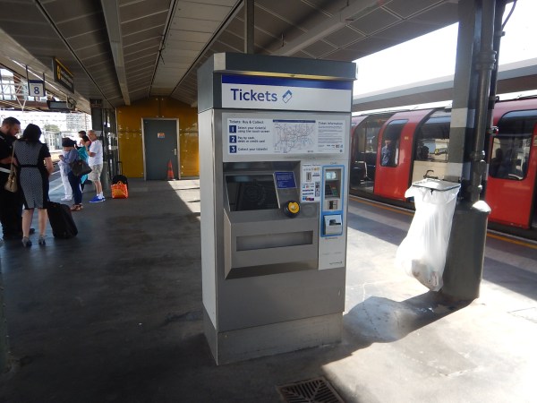 A Ticket Machine On Platform 7 And 8 At Stratford Station