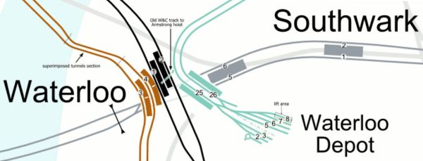 Lines Underneath Waterloo East Station