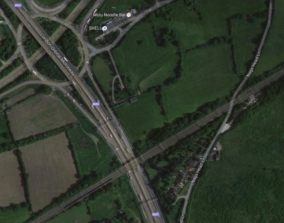 Crossrail And The M25 And A12 At Brentwood