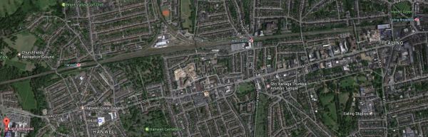 Great Western Main Line And The A4020 Through Ealing